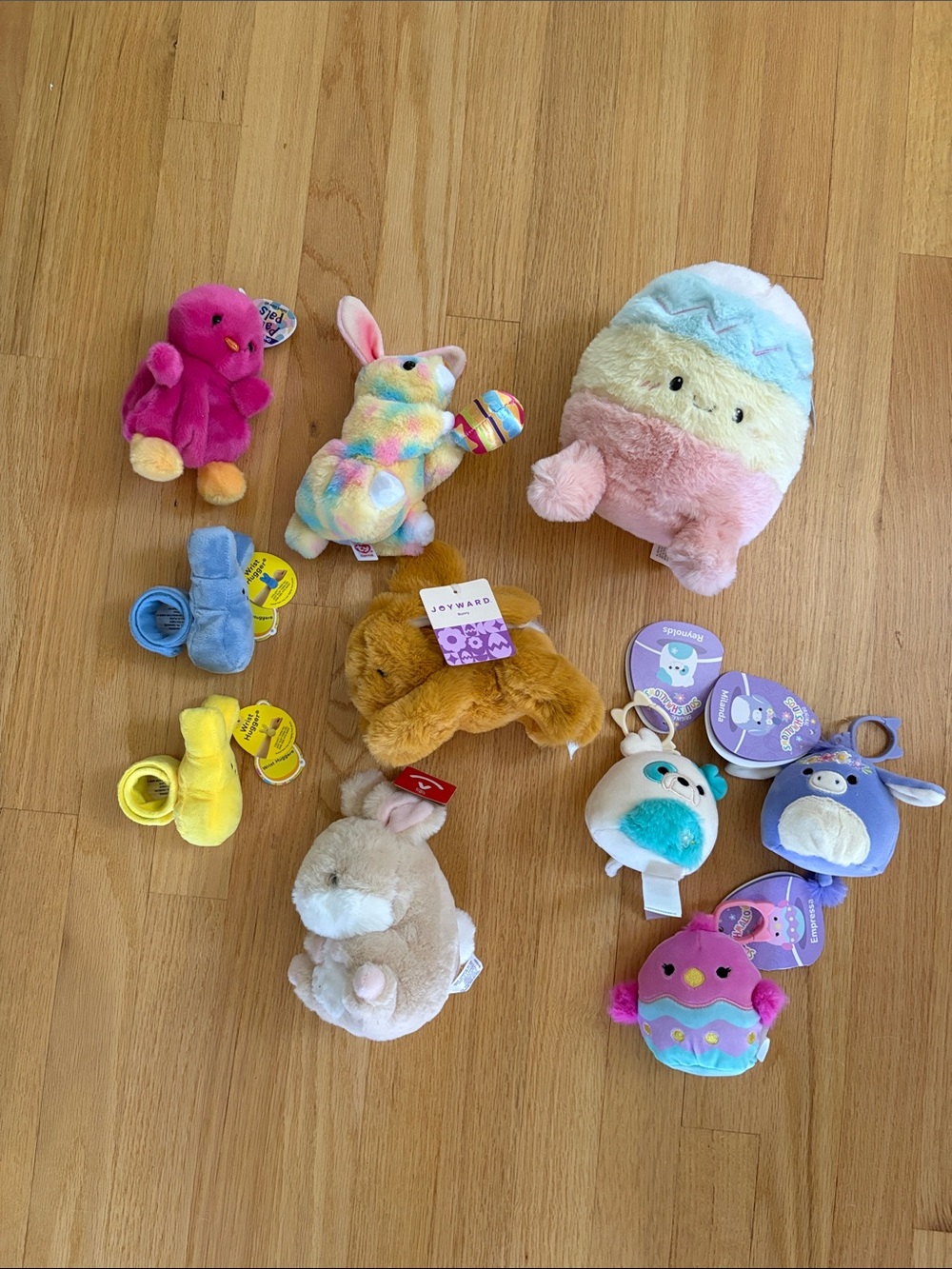 Pastel Bunny & Egg Plush Assortment - Pink, Blue, Yellow, Purple - any two